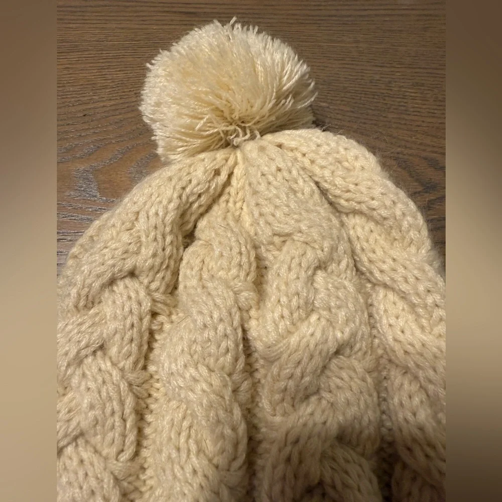Neff Unisex Adult Kaycee Beanie OSFA Ivory Pom Pom Cable Knit